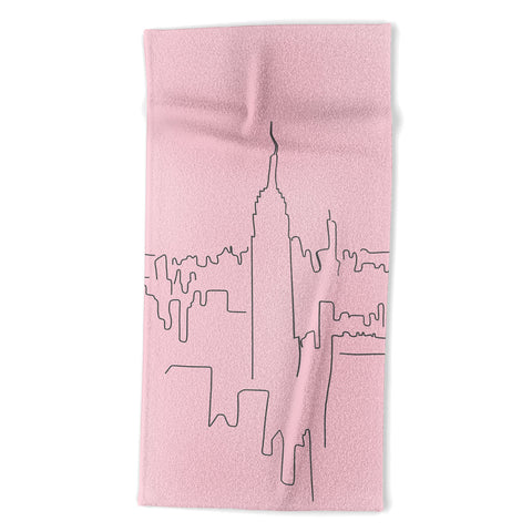 Daily Regina Designs New York City Minimal Line Pink Beach Towel