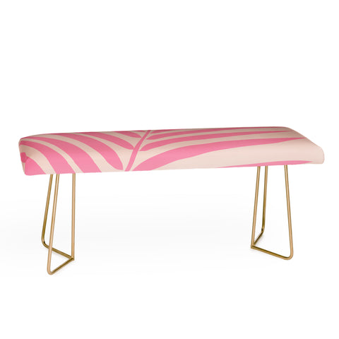 Daily Regina Designs Pink And Blush Palm Leaf Bench
