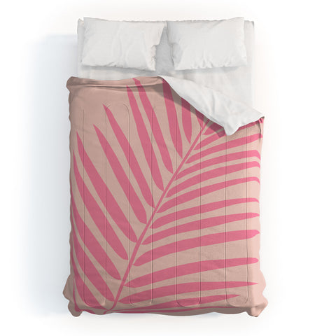 Daily Regina Designs Pink And Blush Palm Leaf Comforter