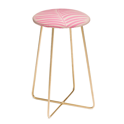 Daily Regina Designs Pink And Blush Palm Leaf Counter Stool