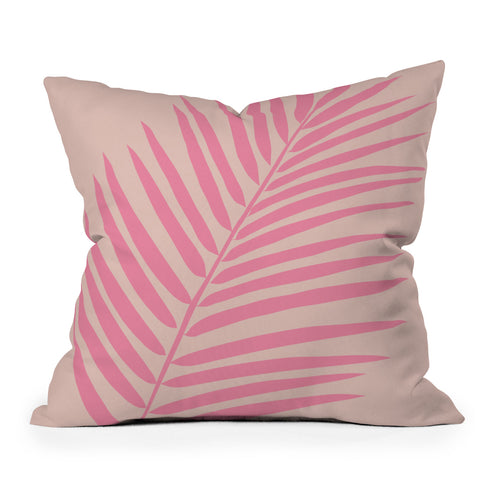 Daily Regina Designs Pink And Blush Palm Leaf Outdoor Throw Pillow