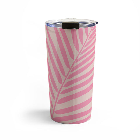 Daily Regina Designs Pink And Blush Palm Leaf Travel Mug