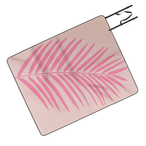 Daily Regina Designs Pink And Blush Palm Leaf Picnic Blanket
