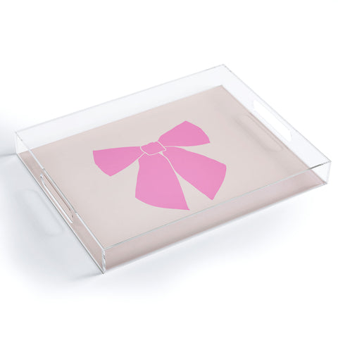Daily Regina Designs Pink Bow Acrylic Tray