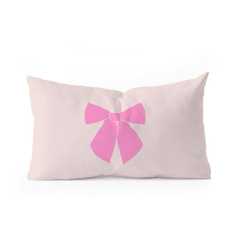 Daily Regina Designs Pink Bow Oblong Throw Pillow