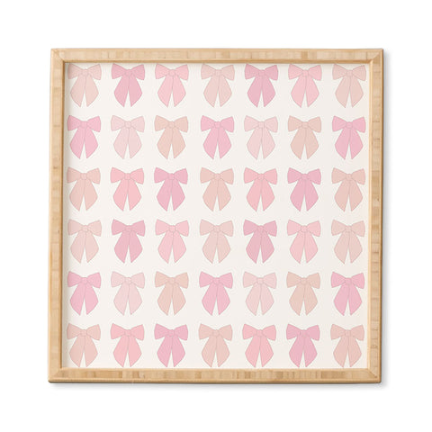 Daily Regina Designs Pink Bows Preppy Coquette Framed Wall Art