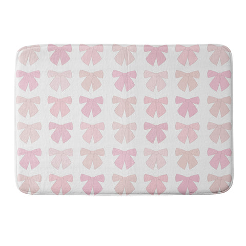Daily Regina Designs Pink Bows Preppy Coquette Memory Foam Bath Mat