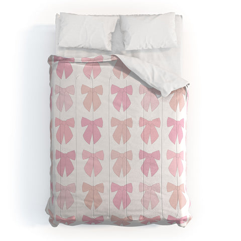 Daily Regina Designs Pink Bows Preppy Coquette Comforter