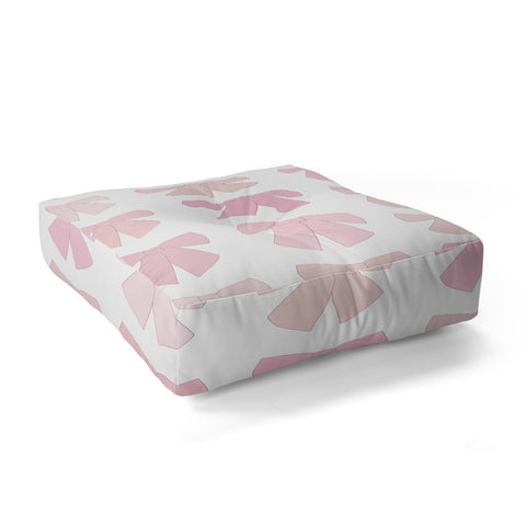 Daily Regina Designs Pink Bows Preppy Coquette Floor Pillow Square