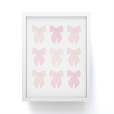 Daily Regina Designs Pink Bows Preppy Coquette Framed Mini Art Print
