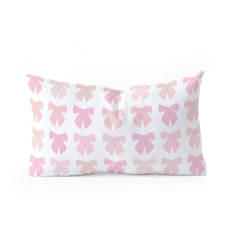 Daily Regina Designs Pink Bows Preppy Coquette Oblong Throw Pillow