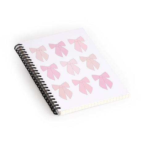 Daily Regina Designs Pink Bows Preppy Coquette Spiral Notebook