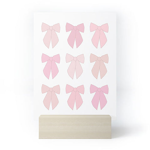 Daily Regina Designs Pink Bows Preppy Coquette Mini Art Print
