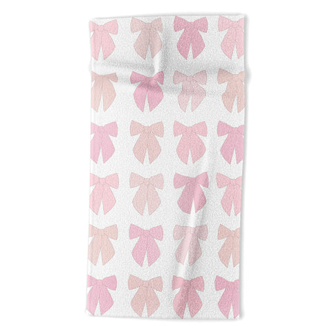 Daily Regina Designs Pink Bows Preppy Coquette Beach Towel