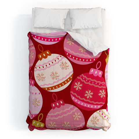 Daily Regina Designs Pink Christmas Decorations Comforter