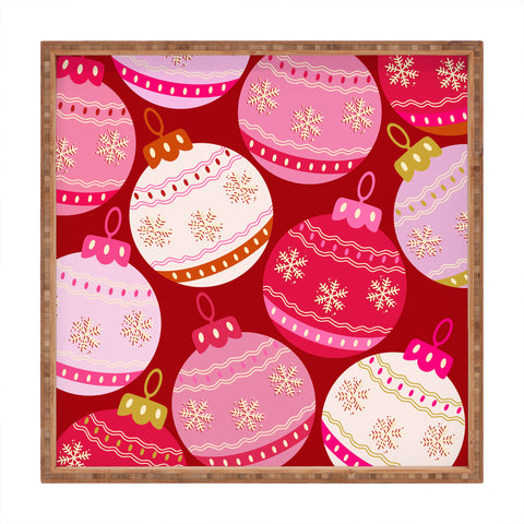 Daily Regina Designs Pink Christmas Decorations Square Tray