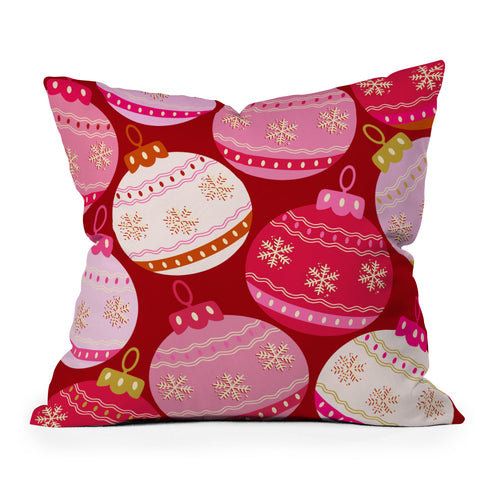 Daily Regina Designs Pink Christmas Decorations Throw Pillow