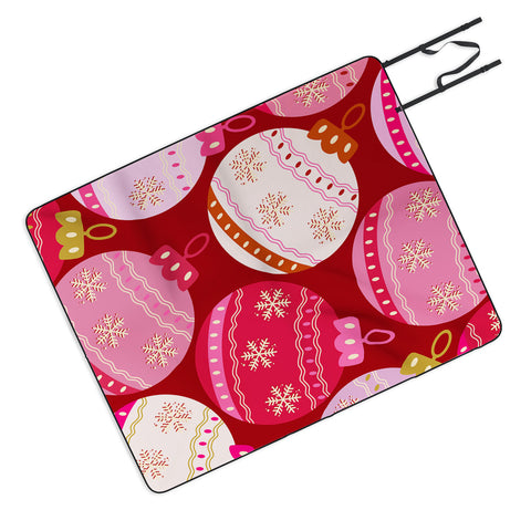 Daily Regina Designs Pink Christmas Decorations Picnic Blanket