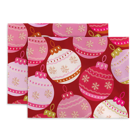 Daily Regina Designs Pink Christmas Decorations Placemat