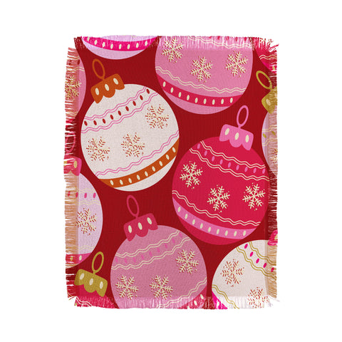 Daily Regina Designs Pink Christmas Decorations Throw Blanket