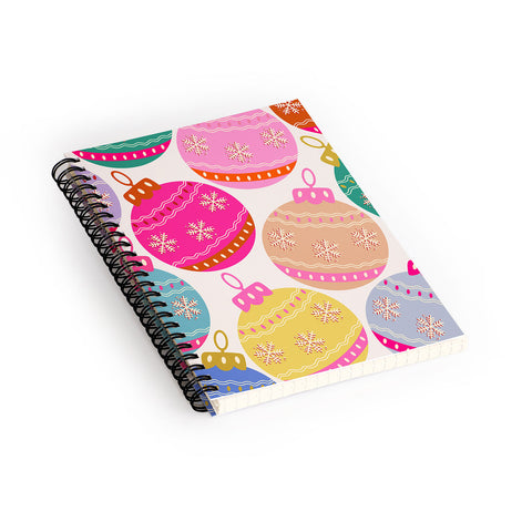 Daily Regina Designs Playful Christmas Baubles Spiral Notebook