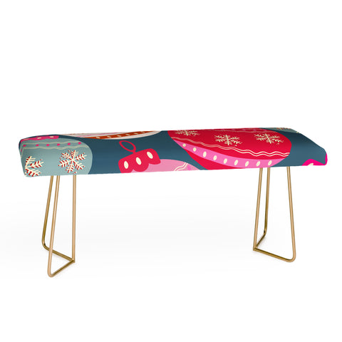 Daily Regina Designs Retro Christmas Baubles Colorful Bench