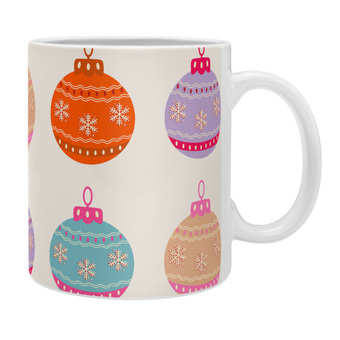 Daily Regina Designs Retro Colorful Christmas Baubles Coffee Mug