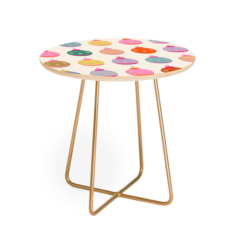 Daily Regina Designs Retro Colorful Christmas Baubles Round Side Table