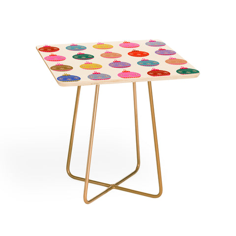 Daily Regina Designs Retro Colorful Christmas Baubles Side Table