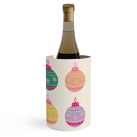 Daily Regina Designs Retro Colorful Christmas Baubles Wine Chiller