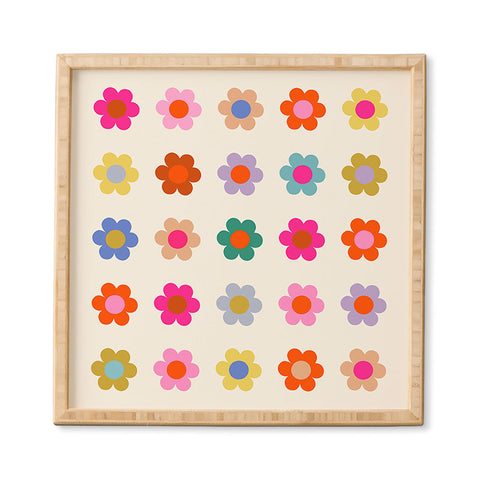 Daily Regina Designs Retro Floral Colorful Print Framed Wall Art havenly