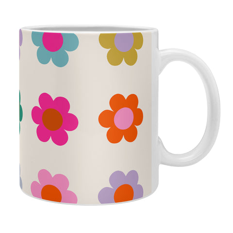 Daily Regina Designs Retro Floral Colorful Print Coffee Mug