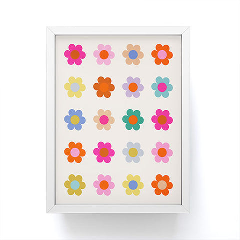 Daily Regina Designs Retro Floral Colorful Print Framed Mini Art Print
