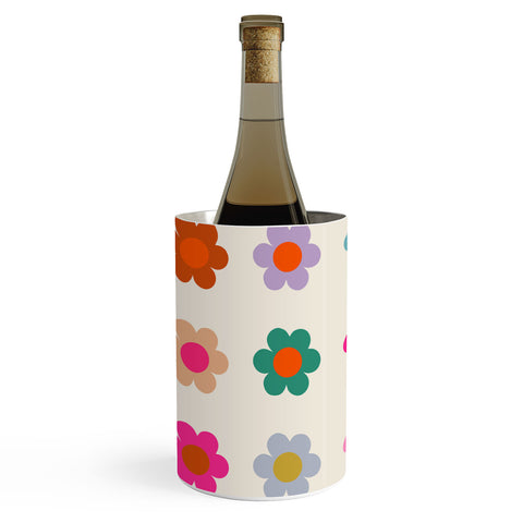 Daily Regina Designs Retro Floral Colorful Print Wine Chiller