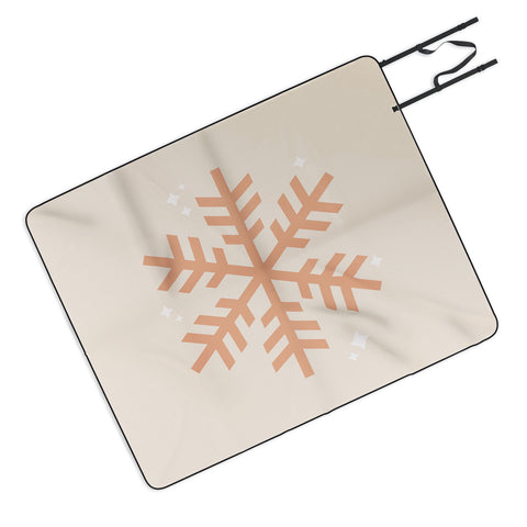 Daily Regina Designs Snowflake Boho Christmas Decor Picnic Blanket