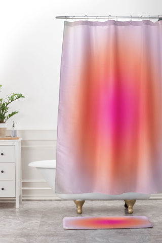 Daily Regina Designs Vintage Colorful Gradient Shower Curtain And Mat