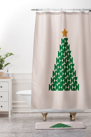 Daily Regina Designs Winter Market 05 Festive Christmas Shower Curtain And Mat