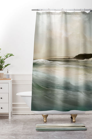 Dan Hobday Art Sennen Cove Shower Curtain And Mat