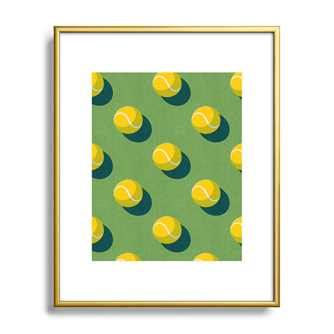 Daniel Coulmann BALLS Tennis grass court pattern Metal Framed Art Print