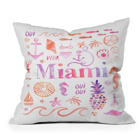Dash and Ash Beach Collector Miami Outdoor Throw Pillow