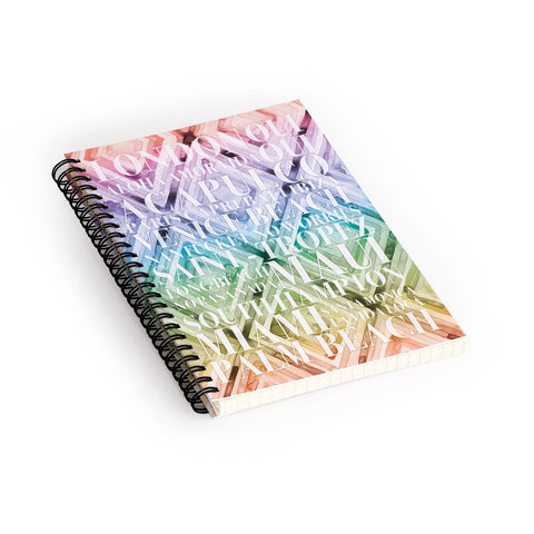 Dash and Ash Beach Day Rainbow Spiral Notebook