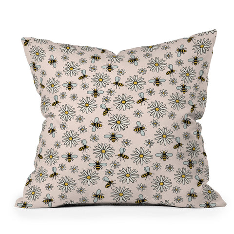 Dash and Ash Bees knees Outdoor Throw Pillow