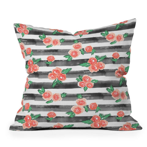 Dash and Ash Cheers To Rose Outdoor Throw Pillow