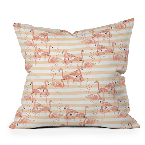 Dash and Ash Flamingo Academy Outdoor Throw Pillow