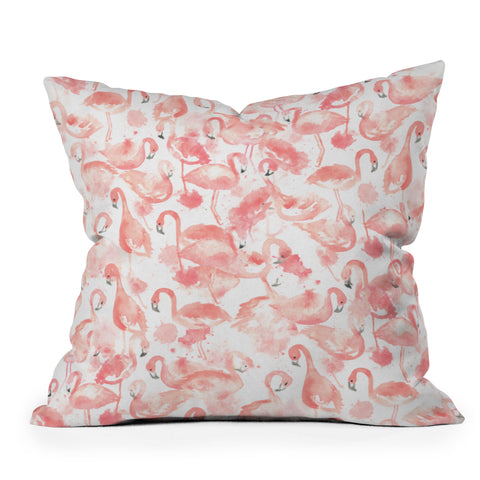 Dash and Ash Flamingo Friends Outdoor Throw Pillow