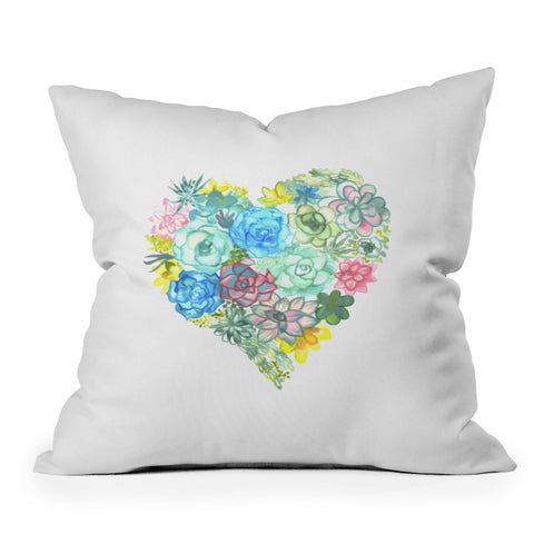 Dash and Ash Heart of Mine Outdoor Throw Pillow