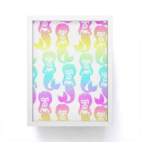 Dash and Ash Rainbow Mermaids Framed Mini Art Print
