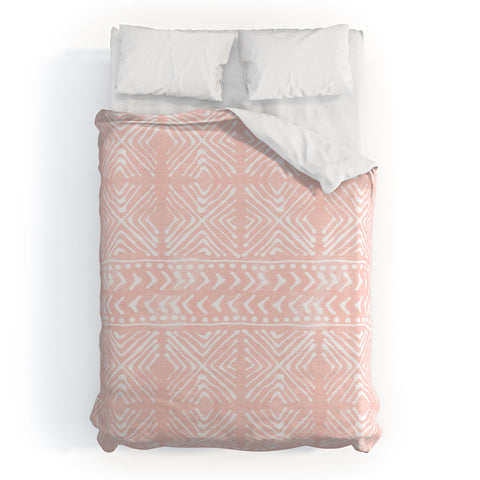 Dash and Ash Stars Above in Coral Duvet Cover