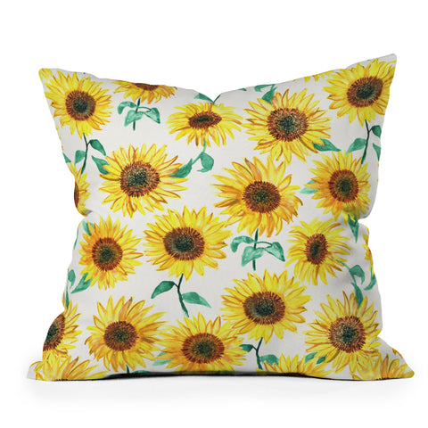 Dash and Ash Sunny Sunflower Outdoor Throw Pillow