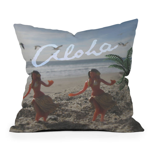 Deb Haugen Aloha Pastel Girls Outdoor Throw Pillow